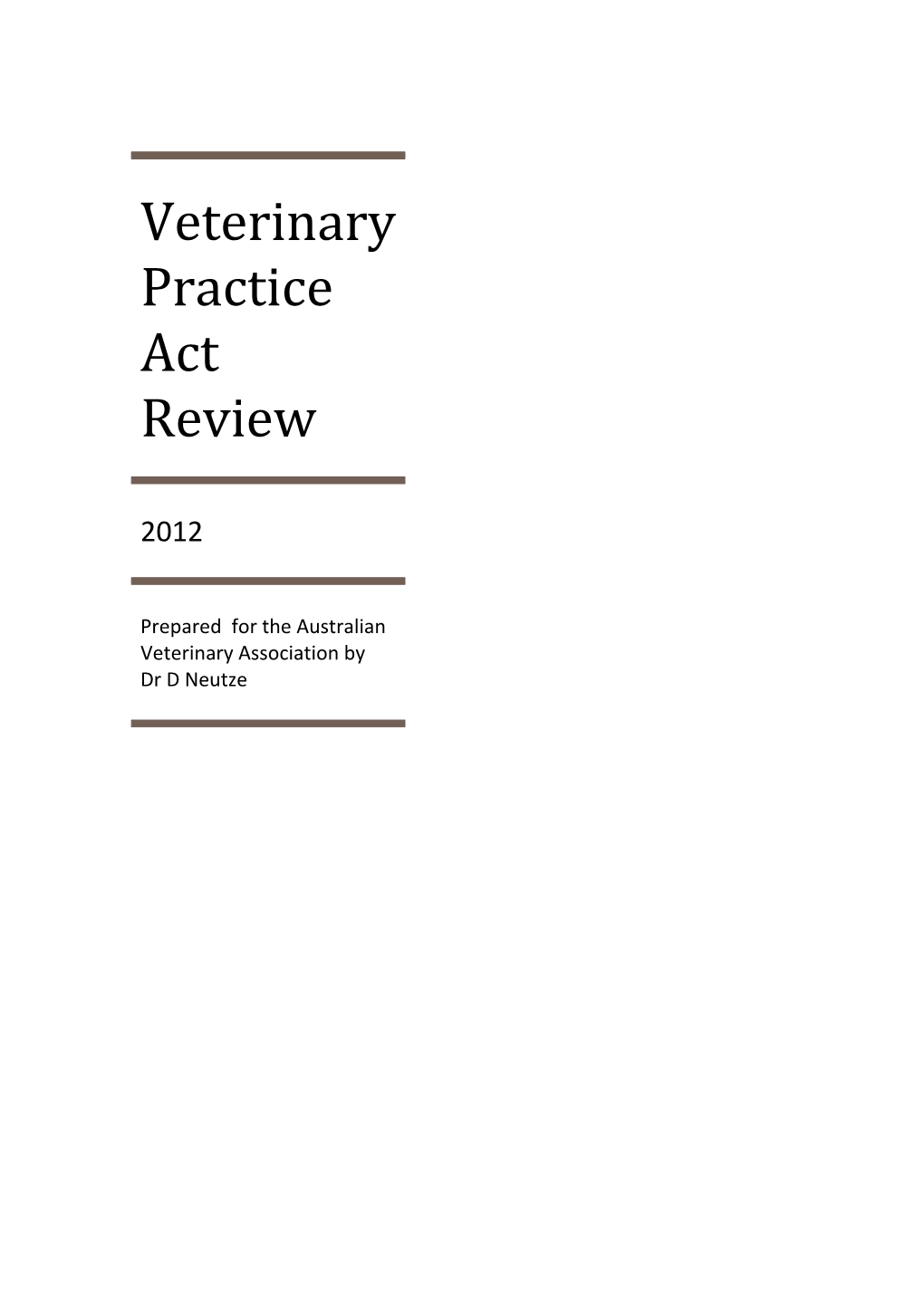 Veterinary Practice Act Review