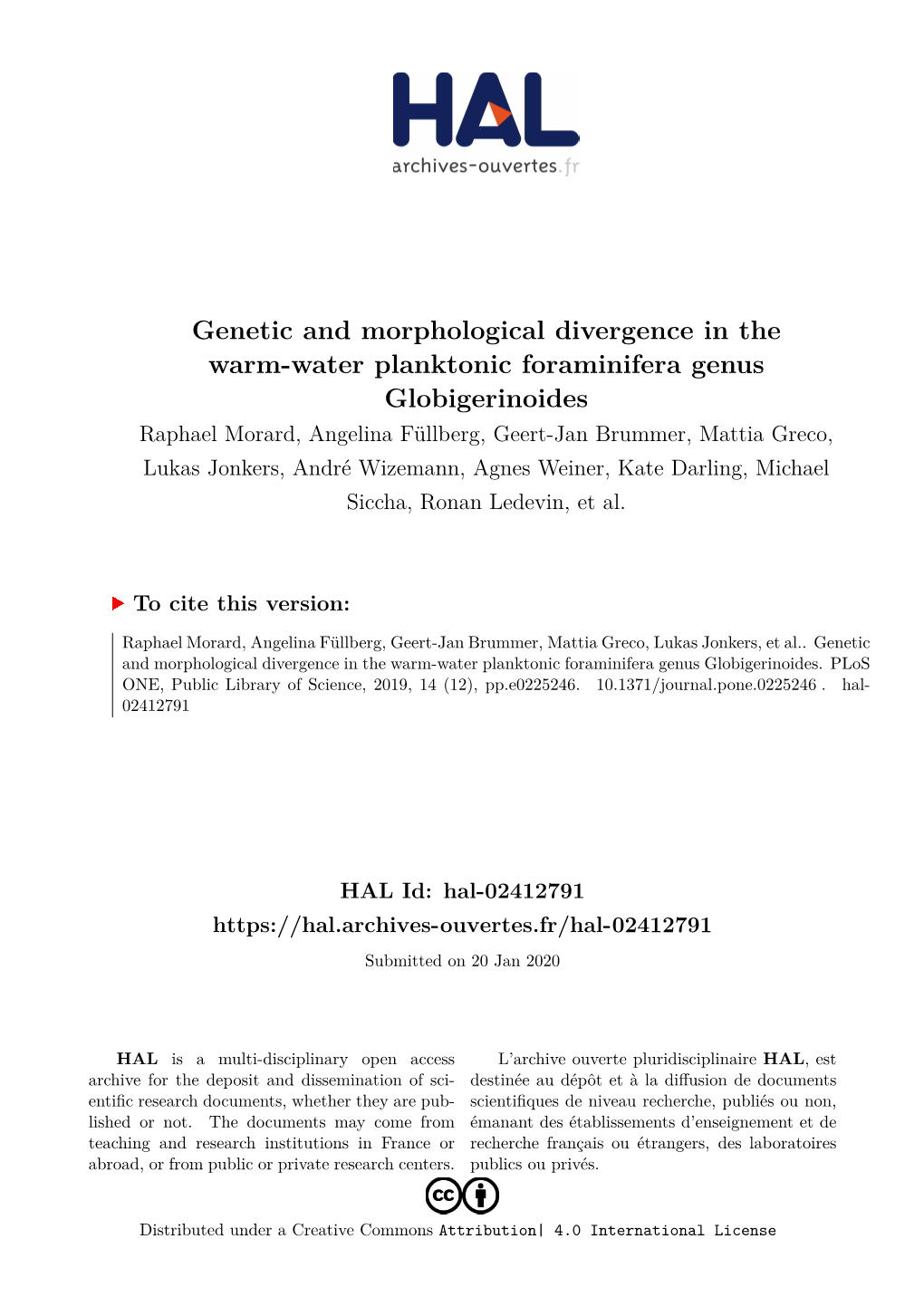 Genetic and Morphological Divergence in the Warm-Water