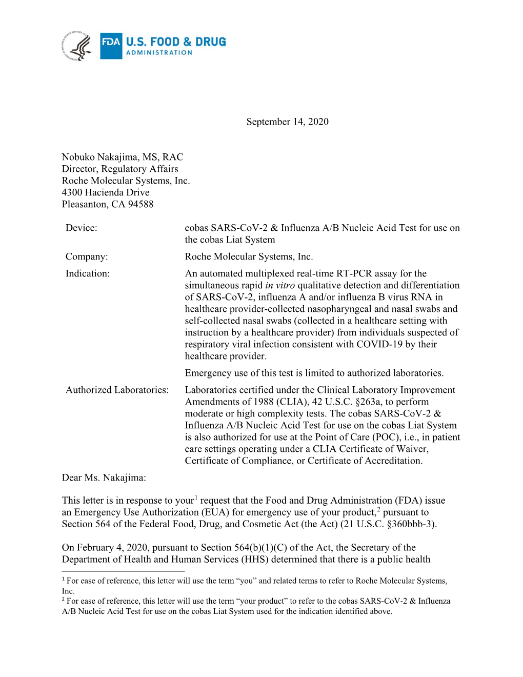 Cobas SARS-Cov-2 & Influenza A/B Nucleic Acid Test