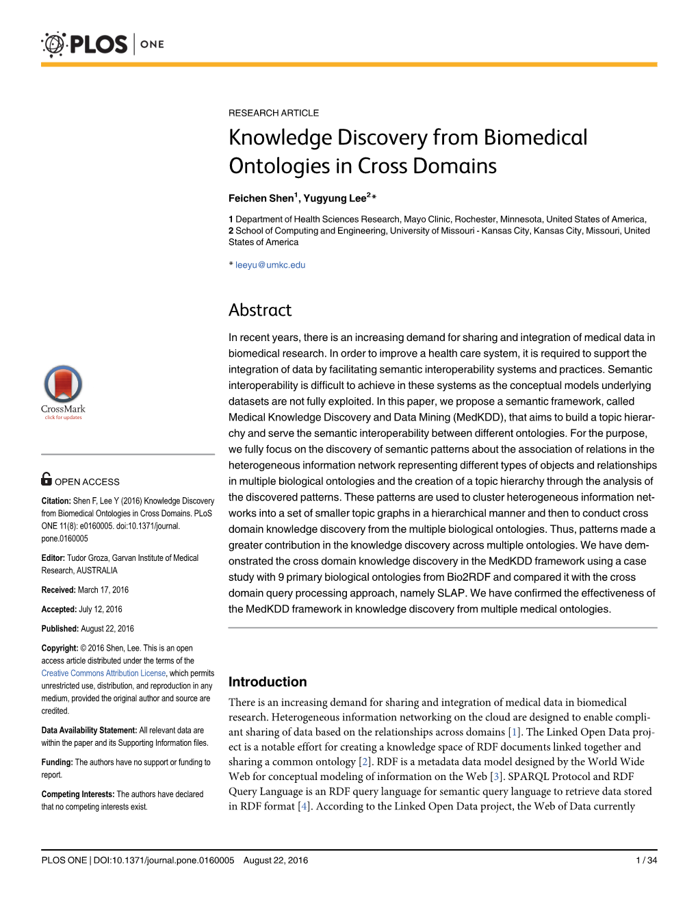 Knowledge Discovery from Biomedical Ontologies in Cross Domains