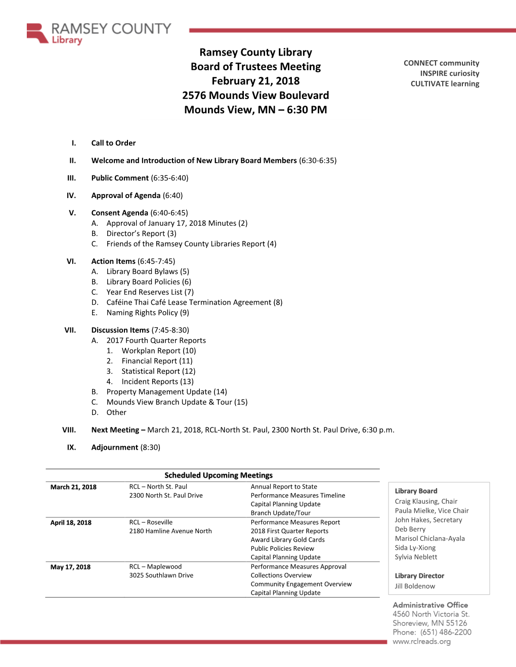 Ramsey County Library Board of Trustees Meeting February 21