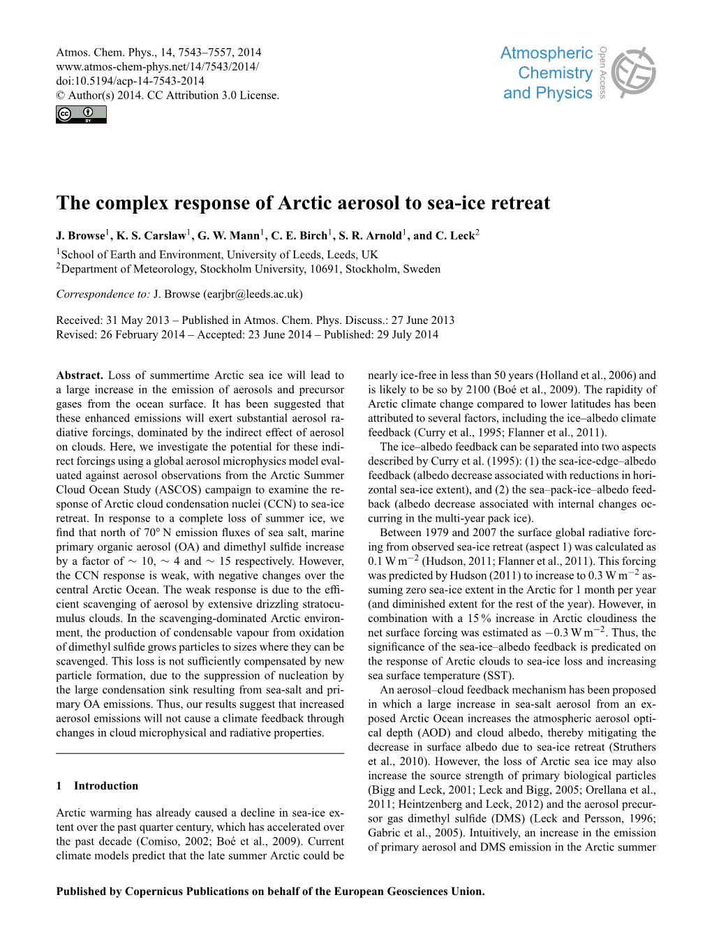 Articles to Sizes Where They Can Be Signiﬁcance of the Sea-Ice–Albedo Feedback Is Predicated on Scavenged