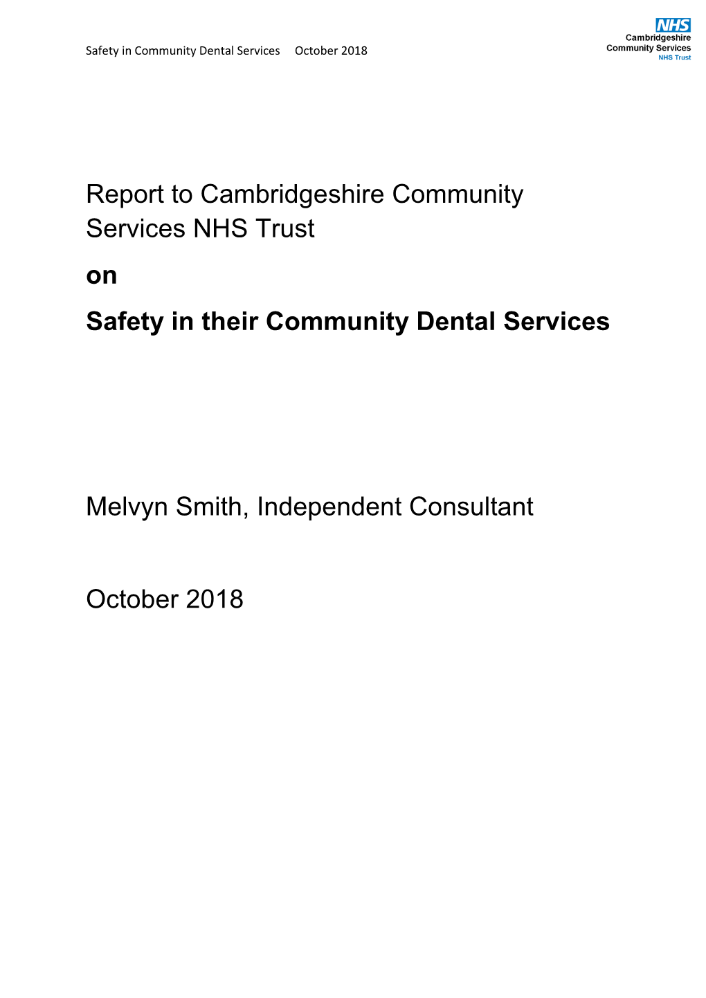 Independent Review of Community Dental Services Final Report