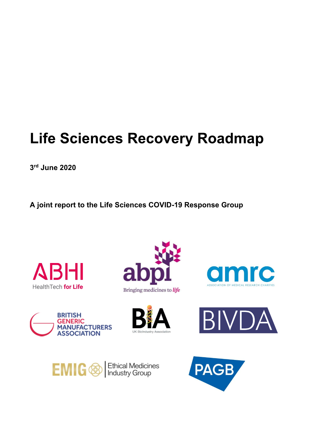 Life Sciences Recovery Roadmap