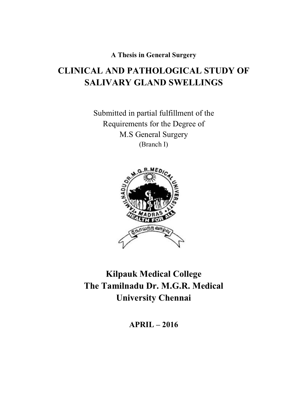 Clinical and Pathological Study of Salivary Gland Swellings