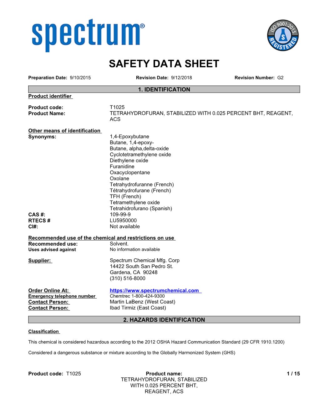 Safety Data Sheet