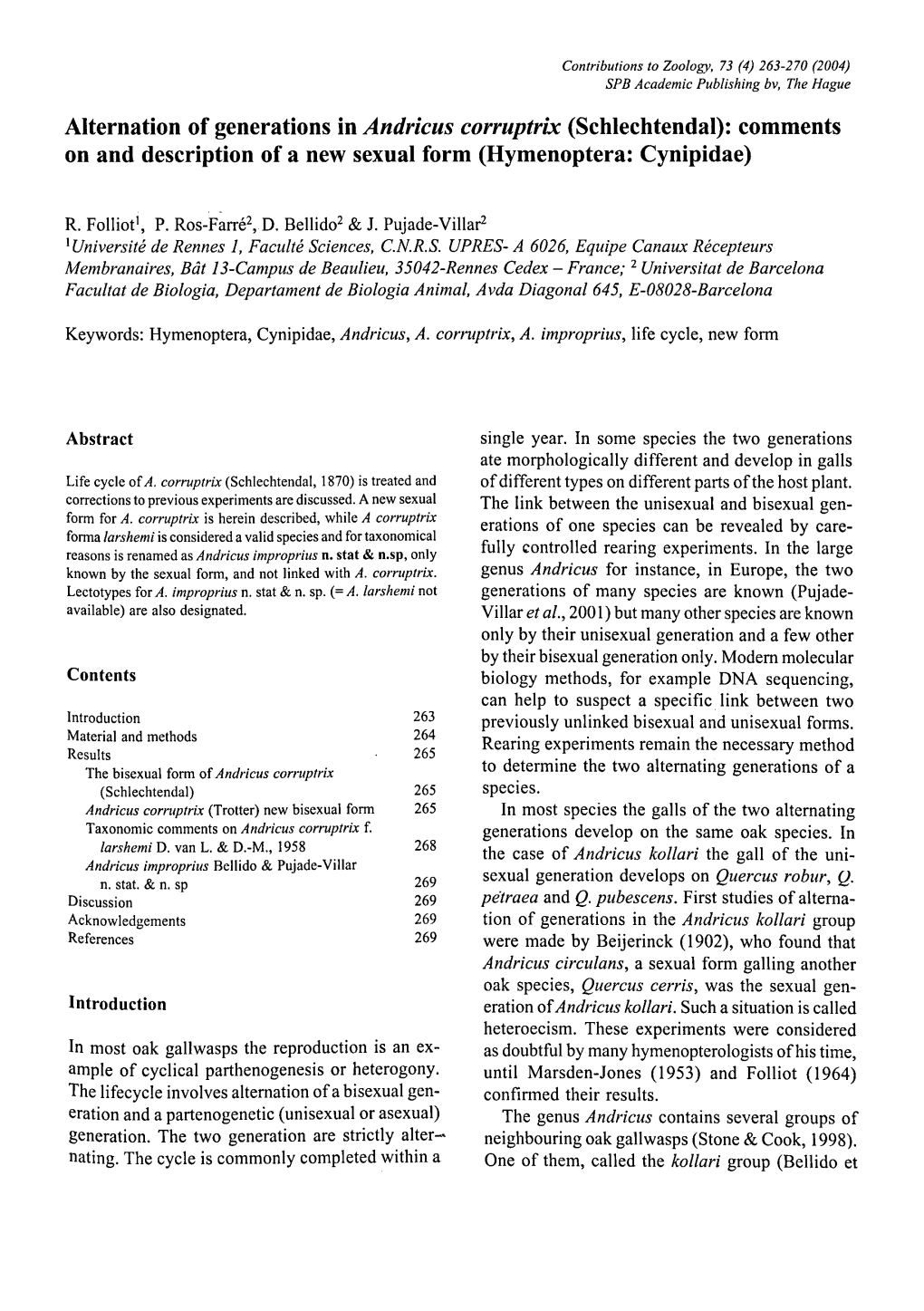 Of Generations in Andricus Corruptrix (Schlechtendal): Comments on and Description of a New Sexual Form (Hymenoptera: Cynipidae)