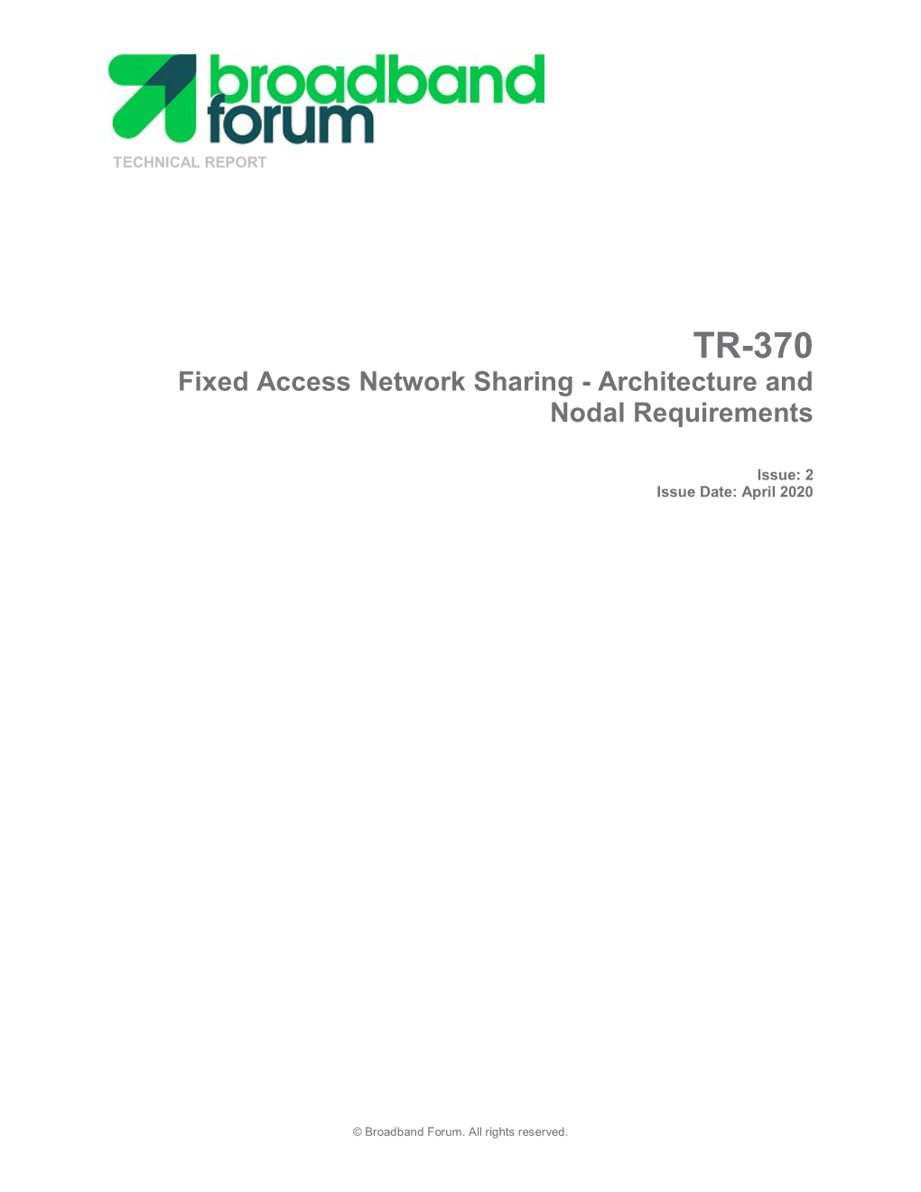 Fixed Access Network Sharing - Architecture and Nodal Requirements