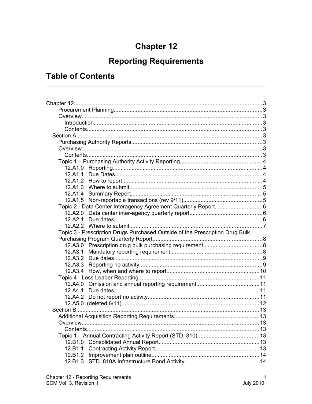 Section a - Purchasing Authority Reports