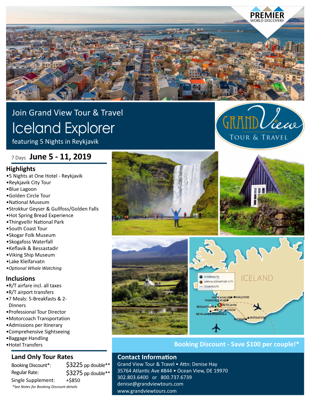 Iceland Explorer Featuring 5 Nights in Reykjavik