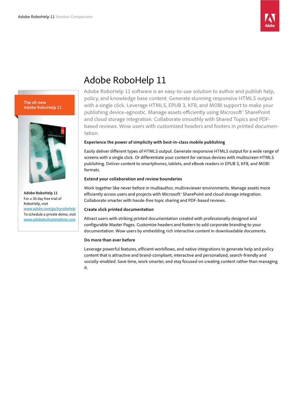 Adobe Robohelp 11 Version Comparison