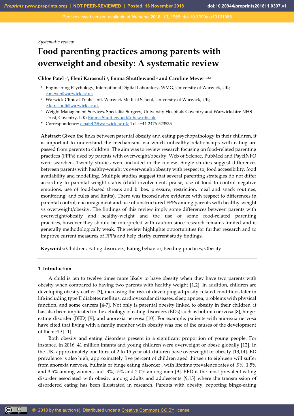 Food Parenting Practices Among Parents with Overweight and Obesity: a Systematic Review