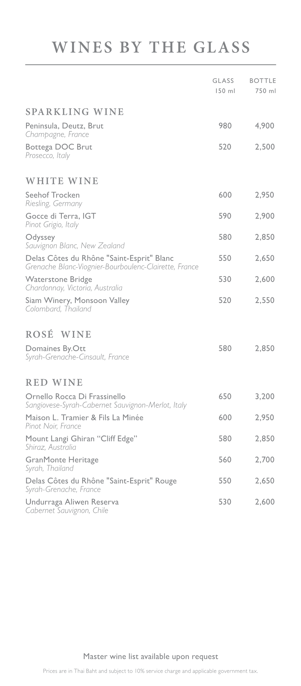 Wines by the Glass