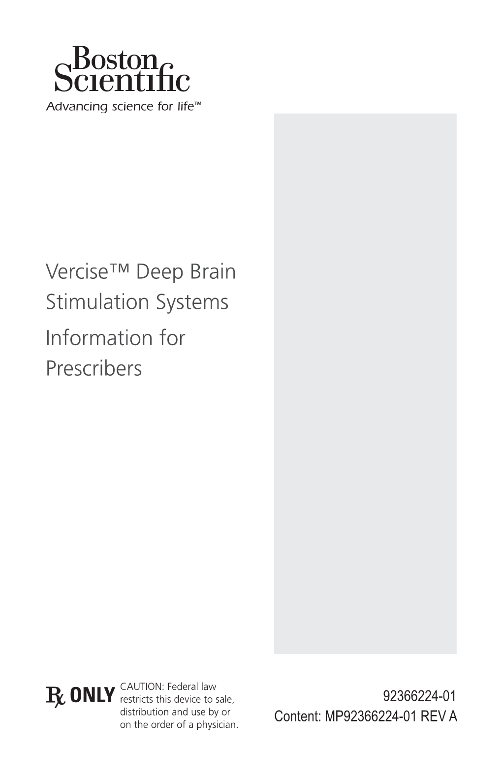 Vercise™ Deep Brain Stimulation Systems Information for Prescribers