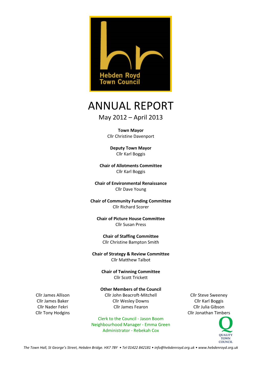 ANNUAL REPORT May 2012 – April 2013