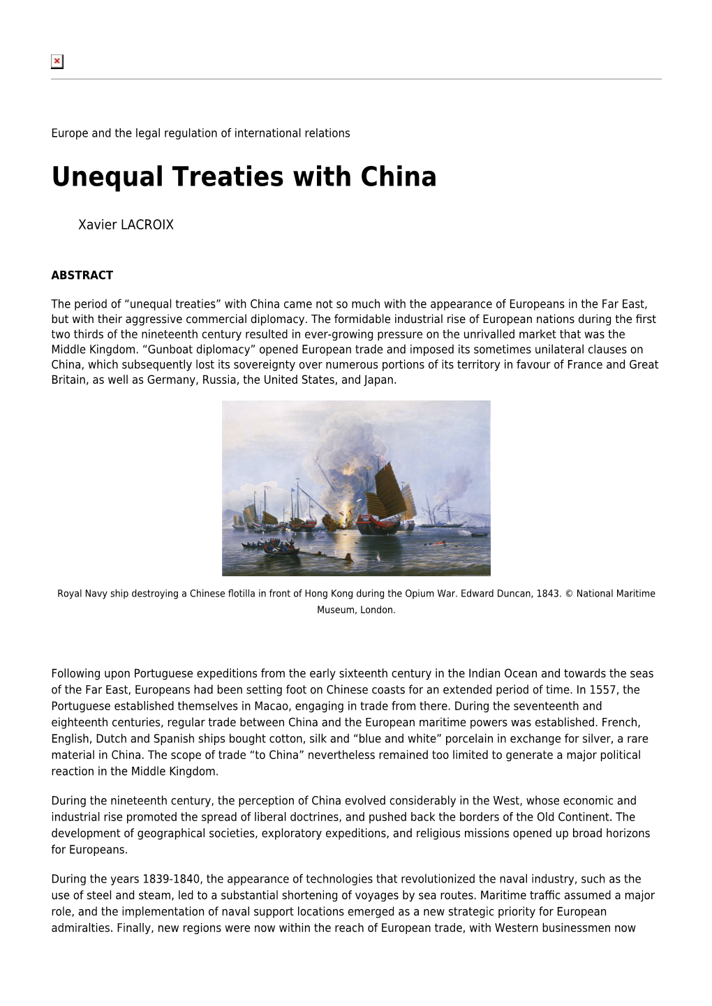 Unequal Treaties with China