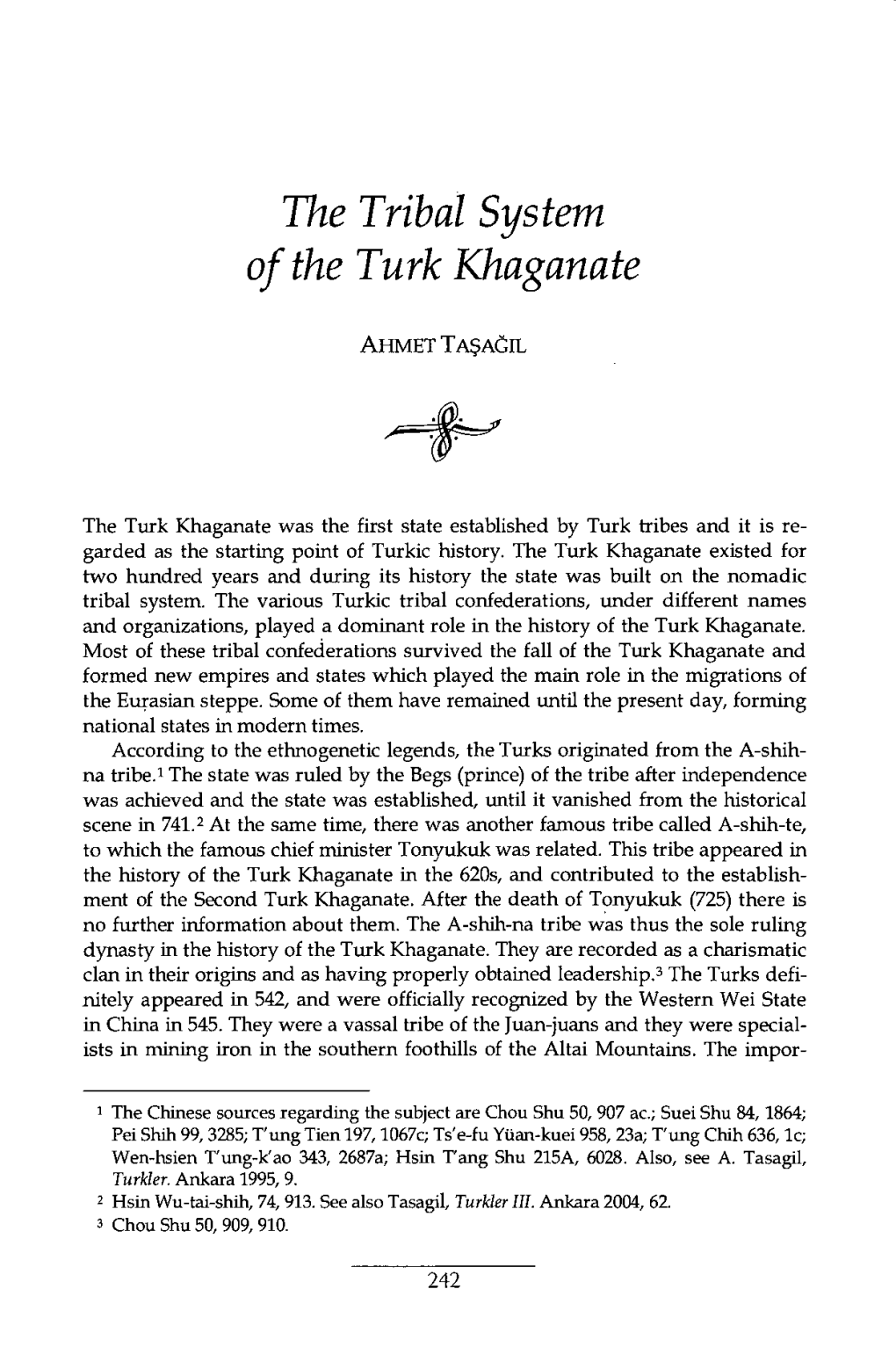 The Tribal System of the Turk Khaganate