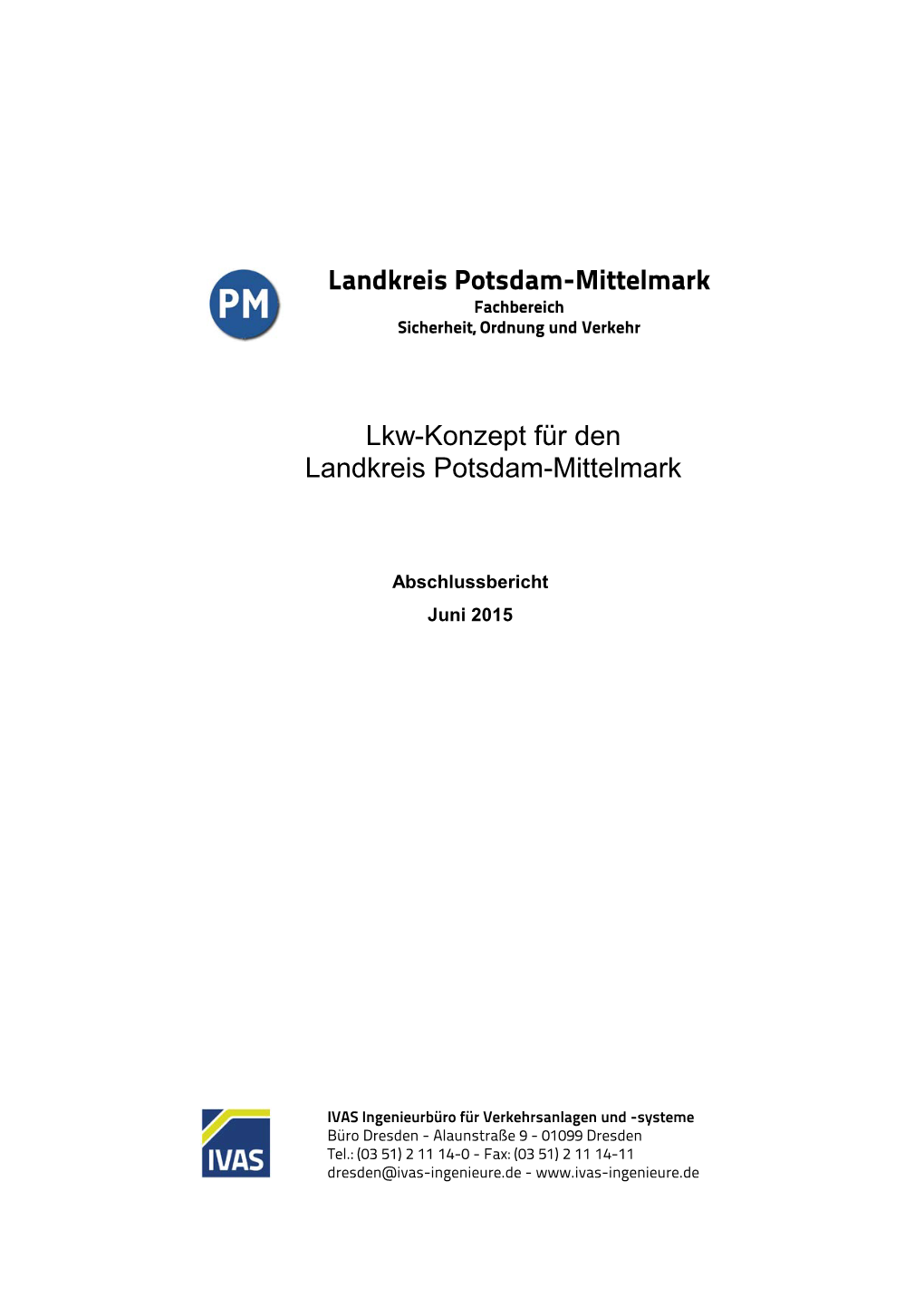 Lkw-Konzept Für Den Landkreis Potsdam-Mittelmark
