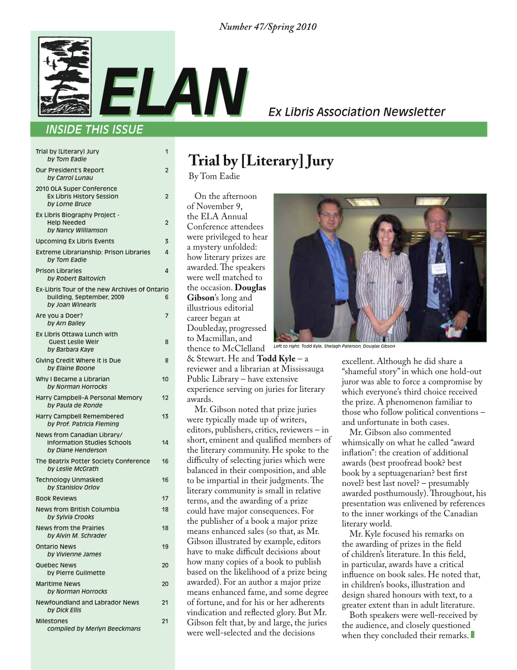 ELANELAN Ex Libris Association Newsletter INSIDE THIS ISSUE