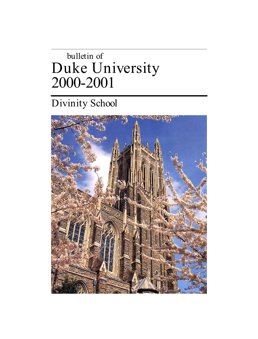 Duke University 2000-2001 Divinity School