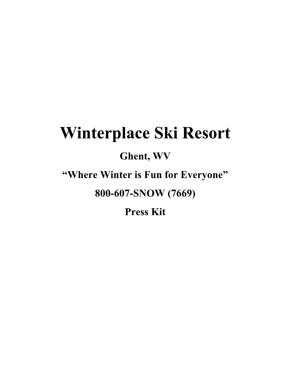 Winterplace Ski Resort Introduction