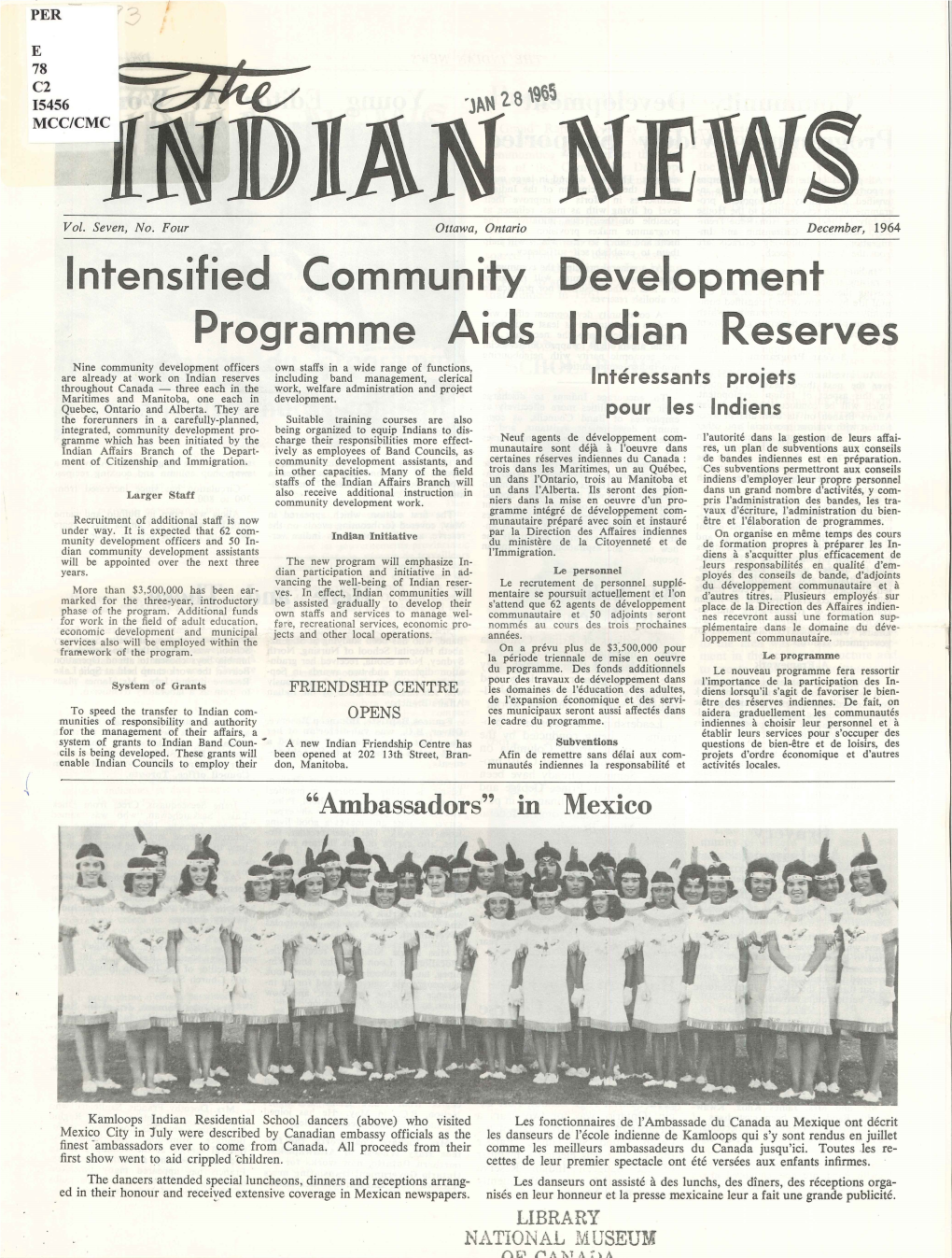 Intensified Community Programme Aids Development Indian Reserves