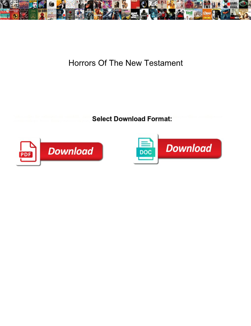 Horrors of the New Testament