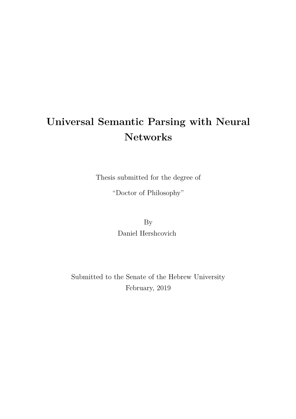 Universal Semantic Parsing with Neural Networks