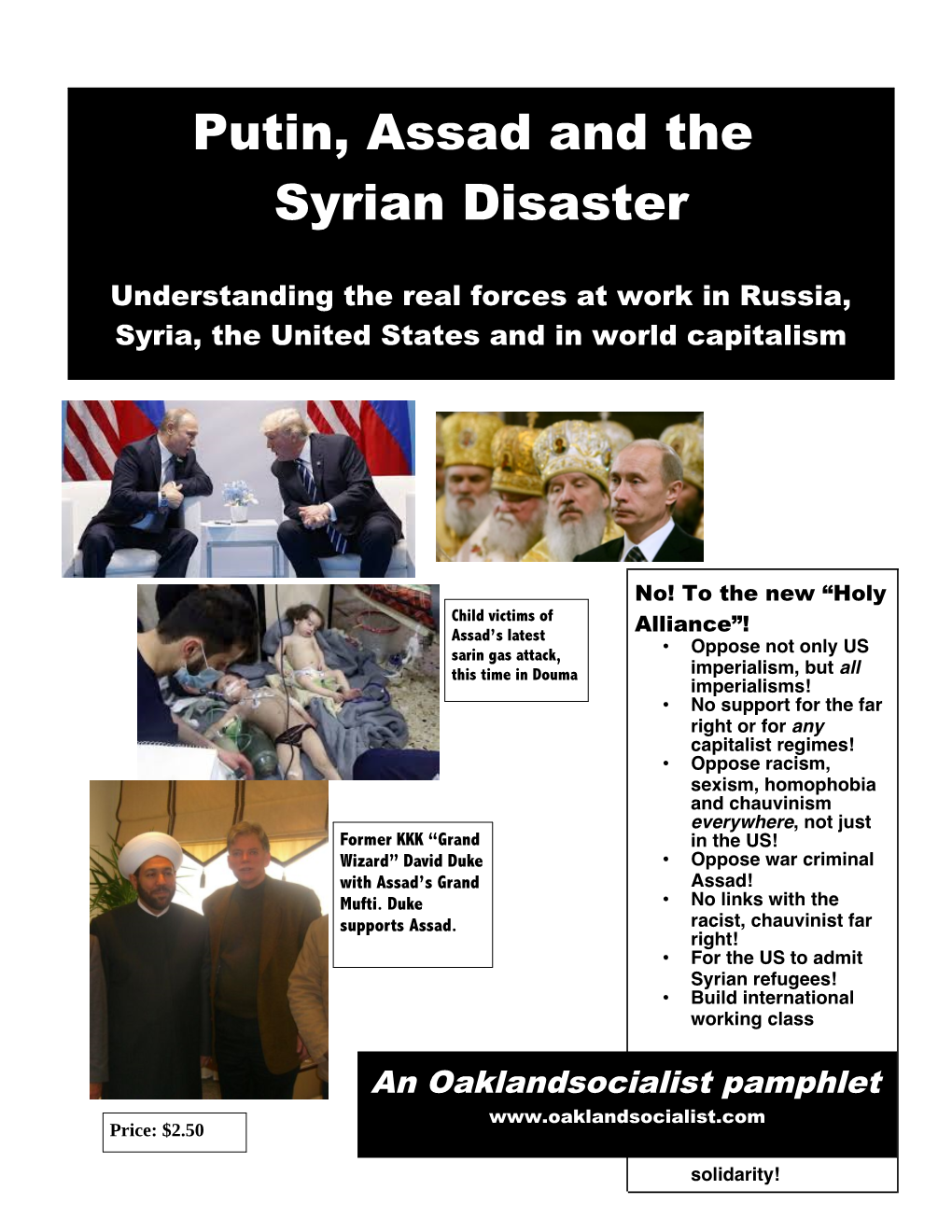 Putin, Assad and the Syrian Disaster