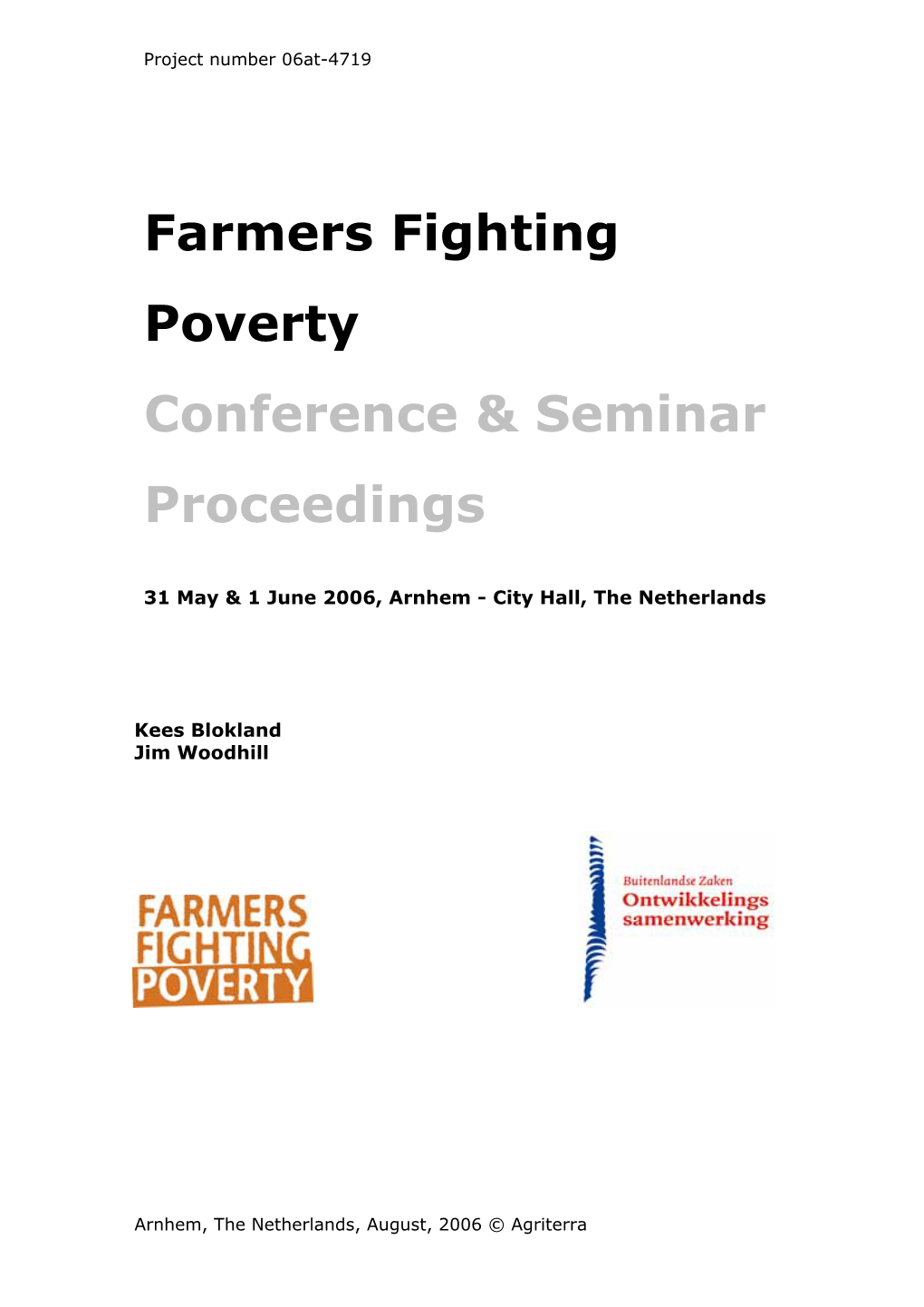 Farmers Fighting Poverty Conference & Seminar Proceedings