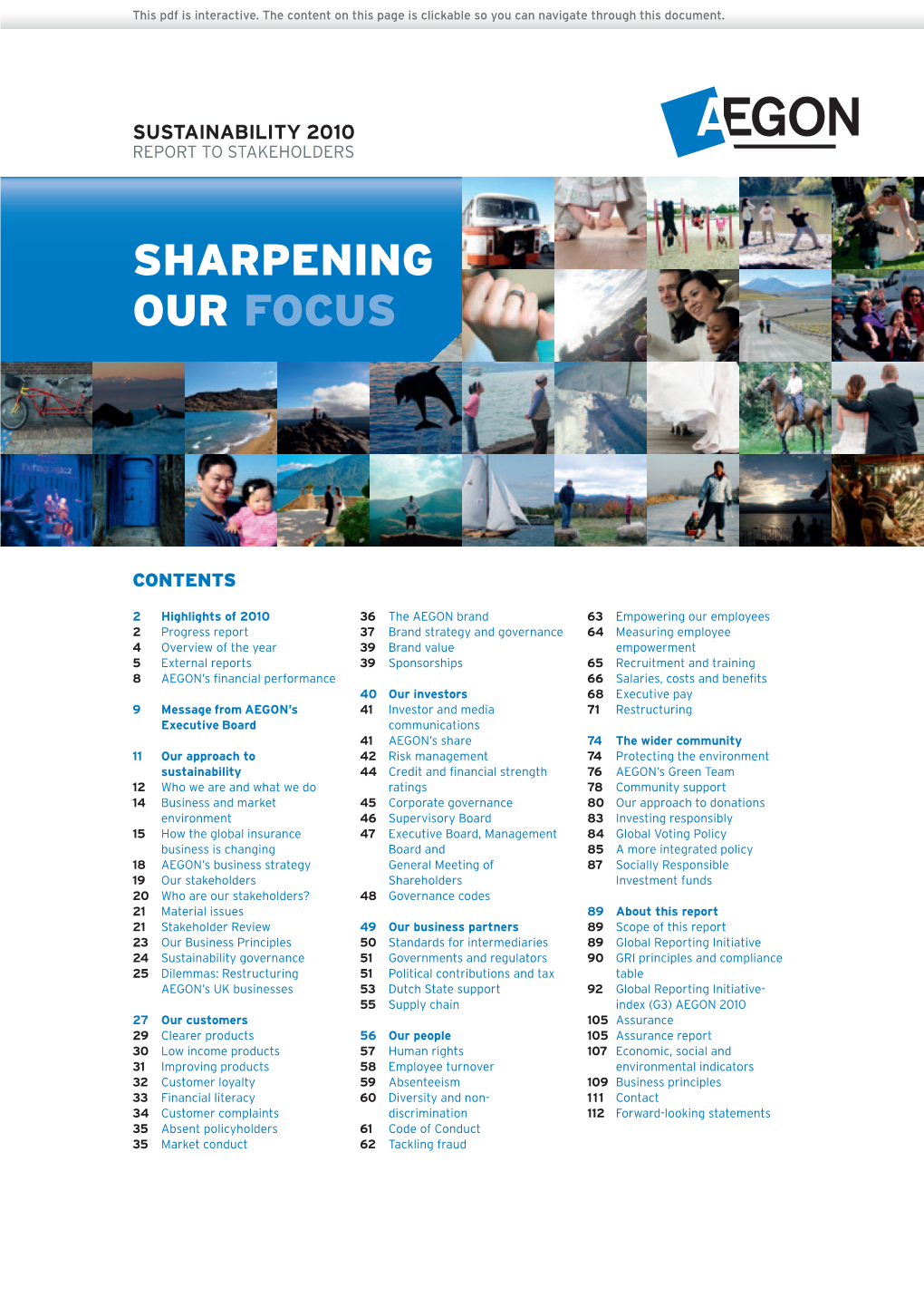 AEGON Sustainability Report 2010