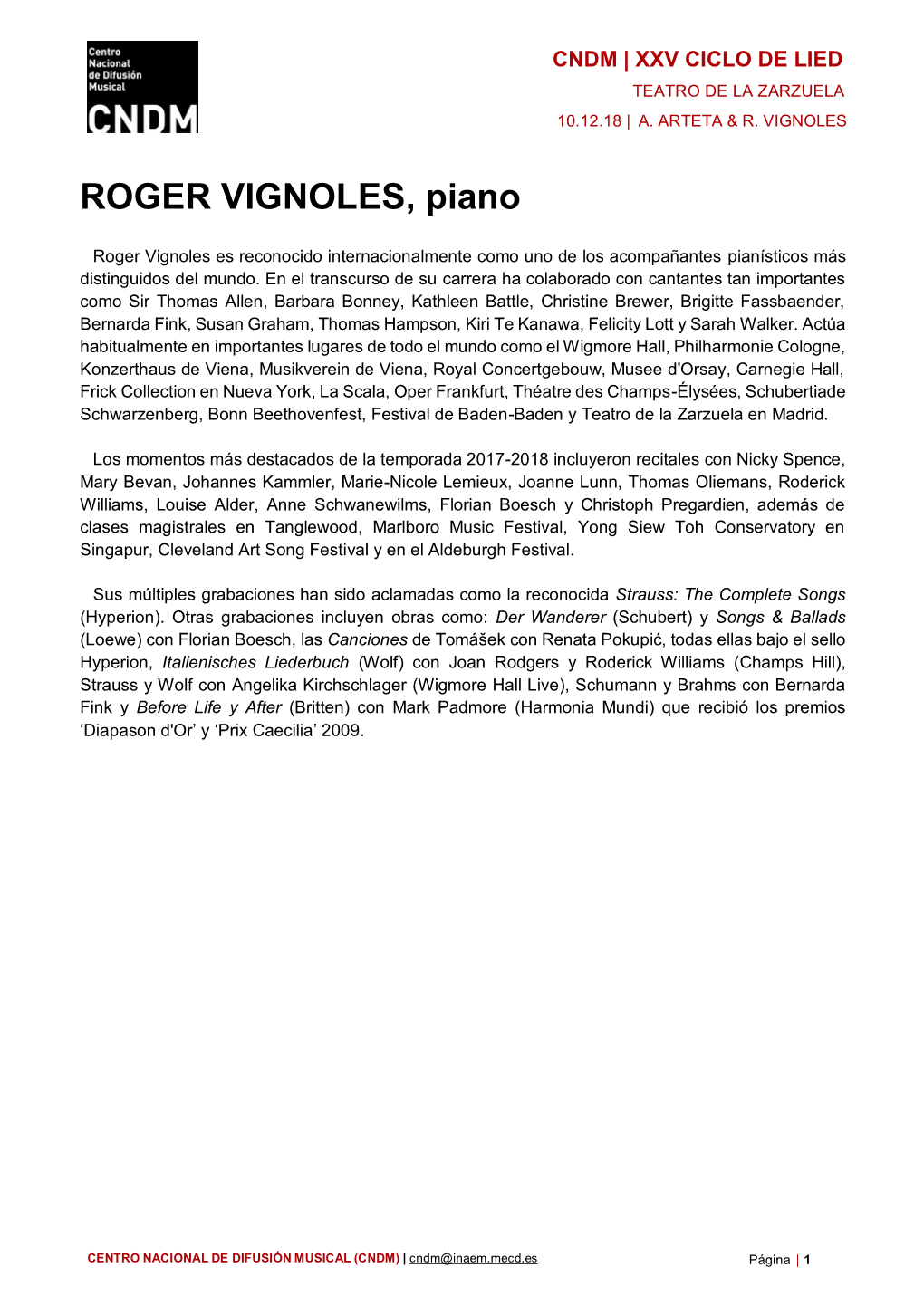 Biografía Roger Vignoles
