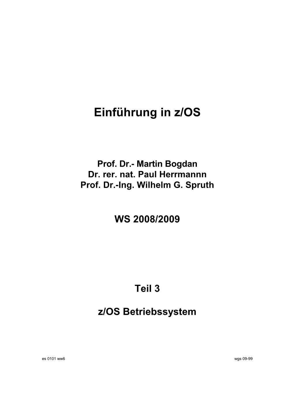 Z/OS Betriebssystem