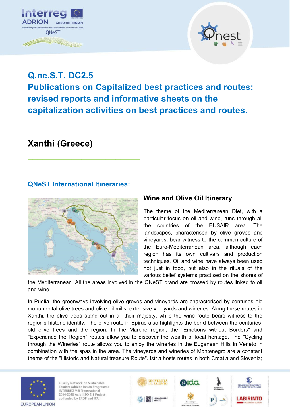 Q.Ne.ST DC2.5 Publications on Capitalized Best Practices and Routes