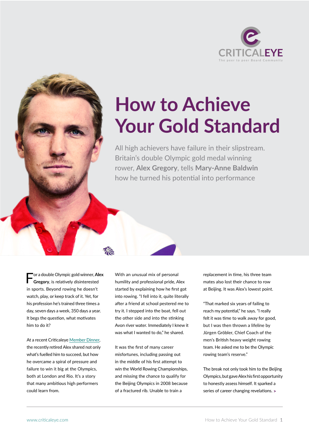 How to Achieve Your Gold Standard