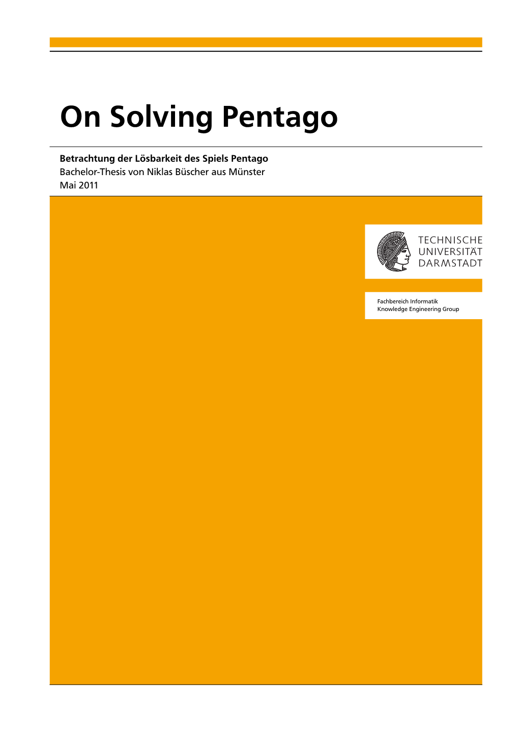 On Solving Pentago