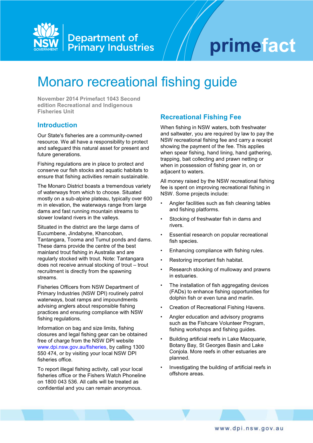 Monaro Recreational Fishing Guide
