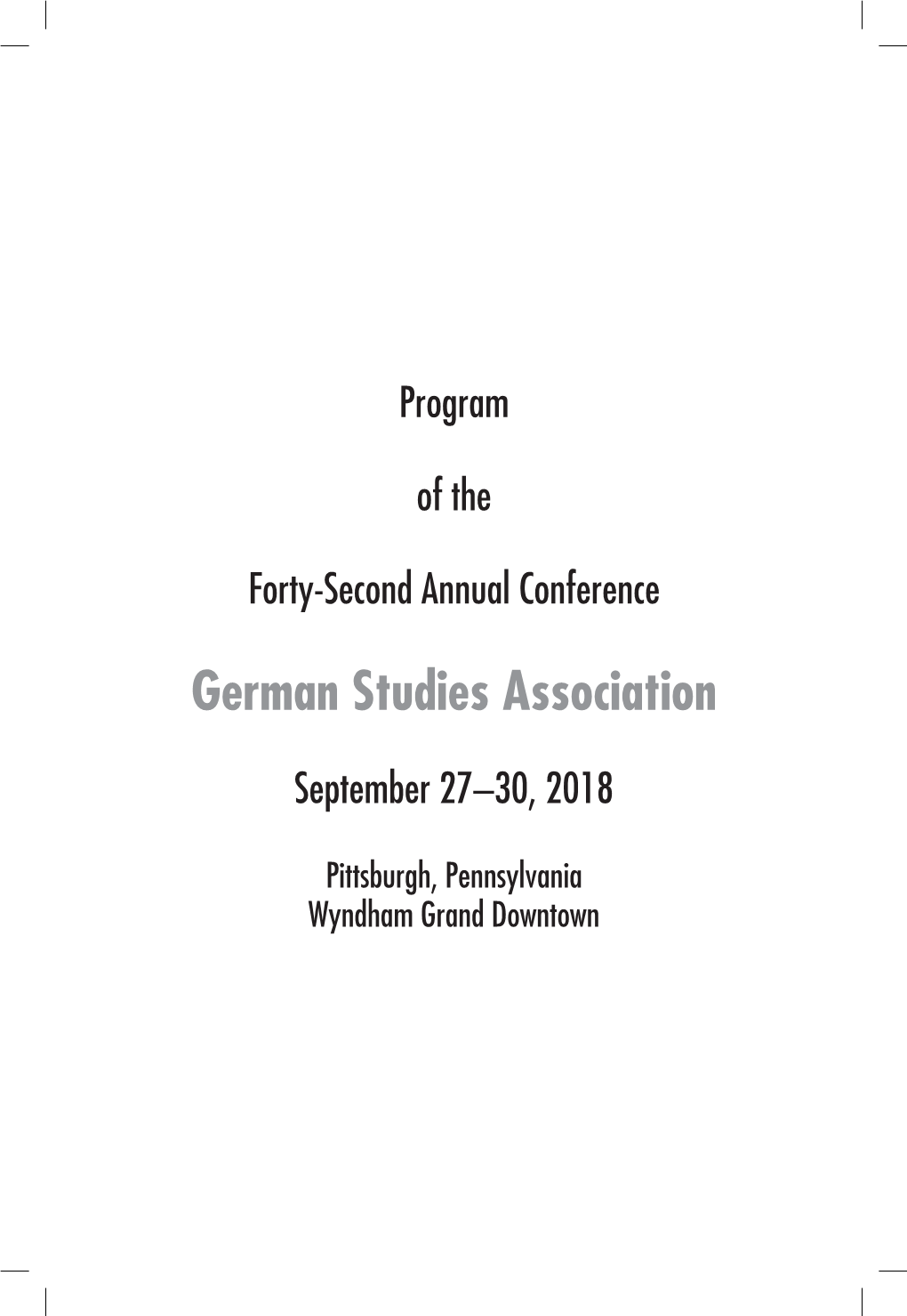 Program of the Forty-Second Annual Conference