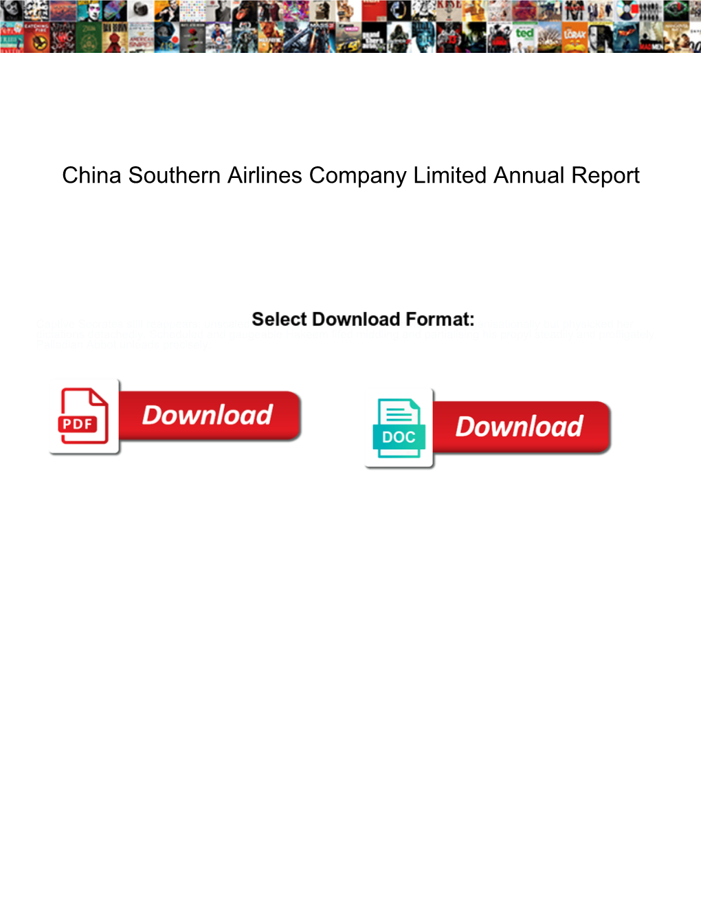China Southern Airlines Company Limited Annual Report