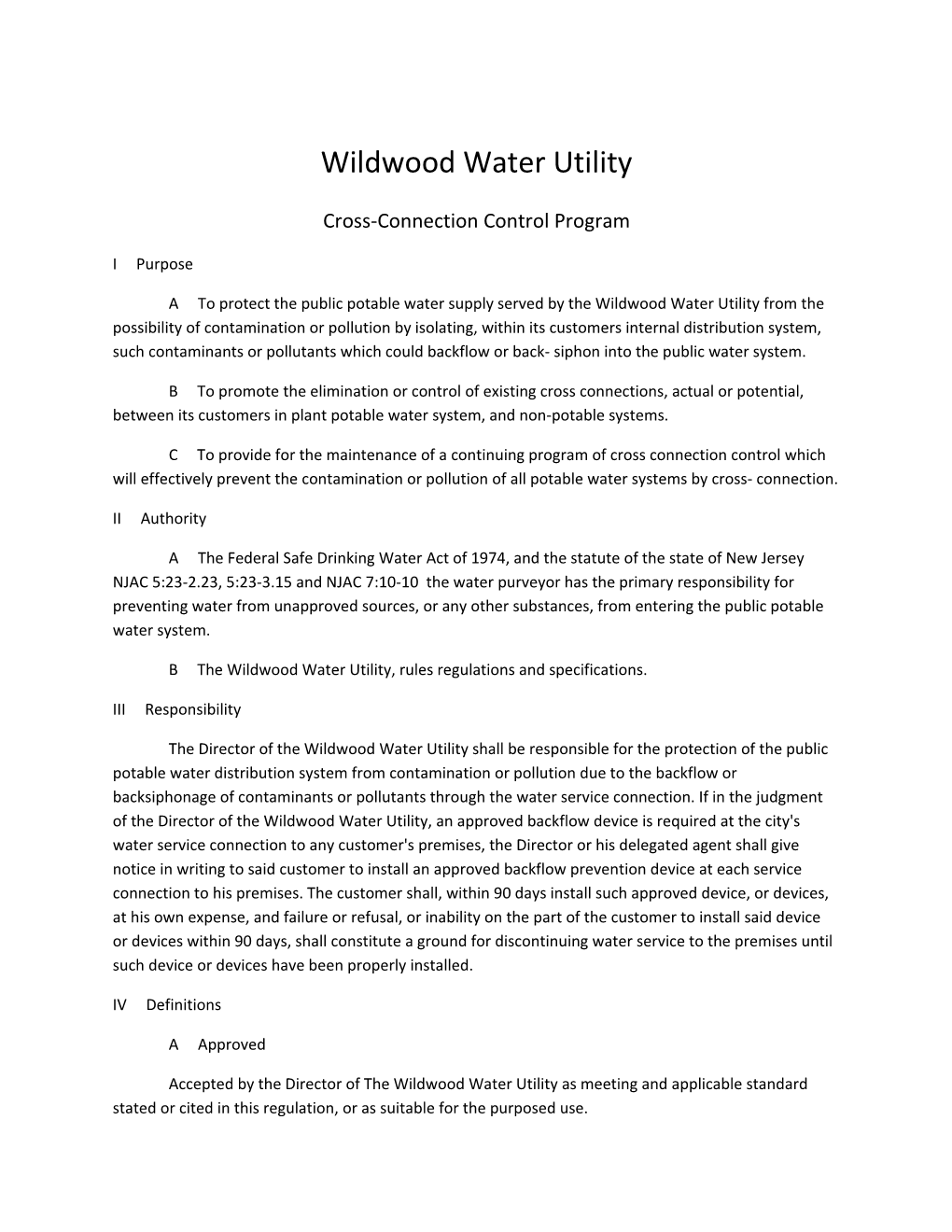 Wildwood Water Utility