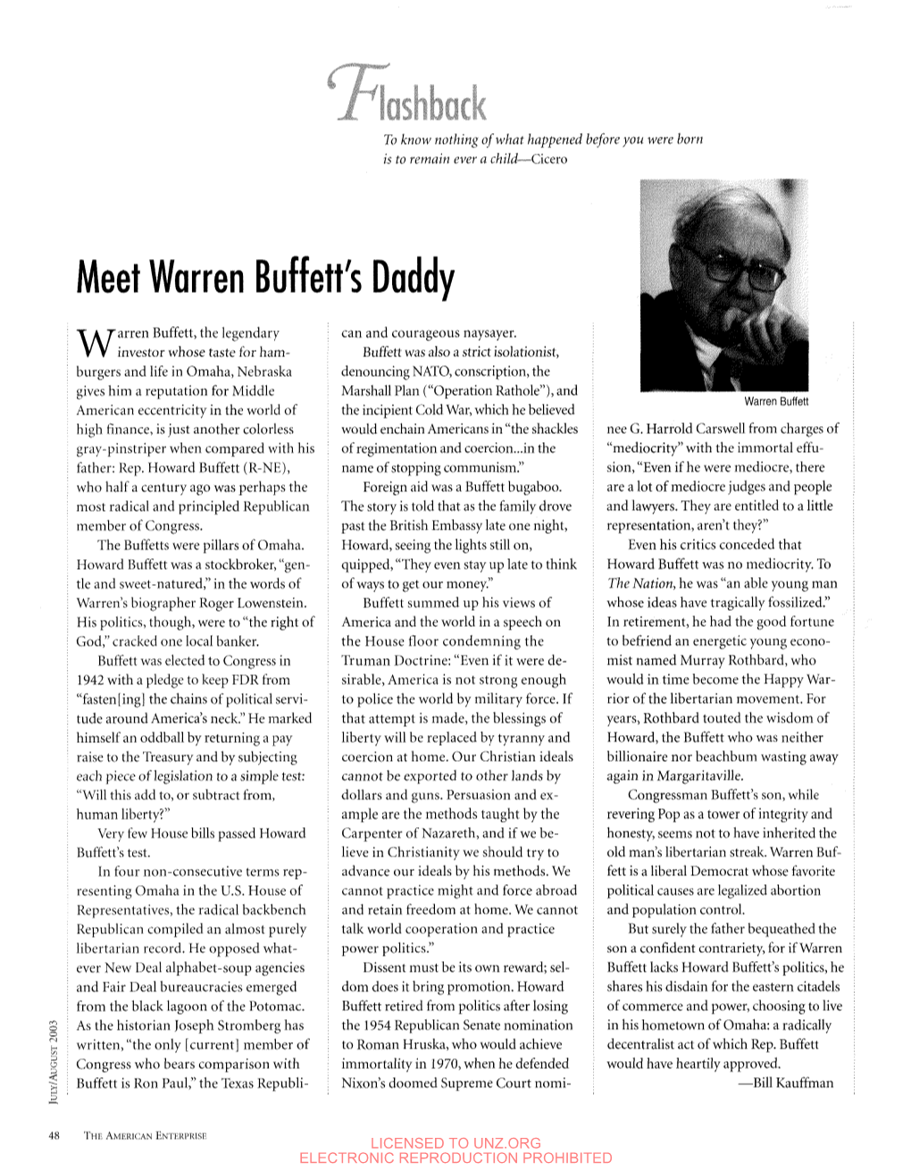 Meet Warren Buffett's Daddy \