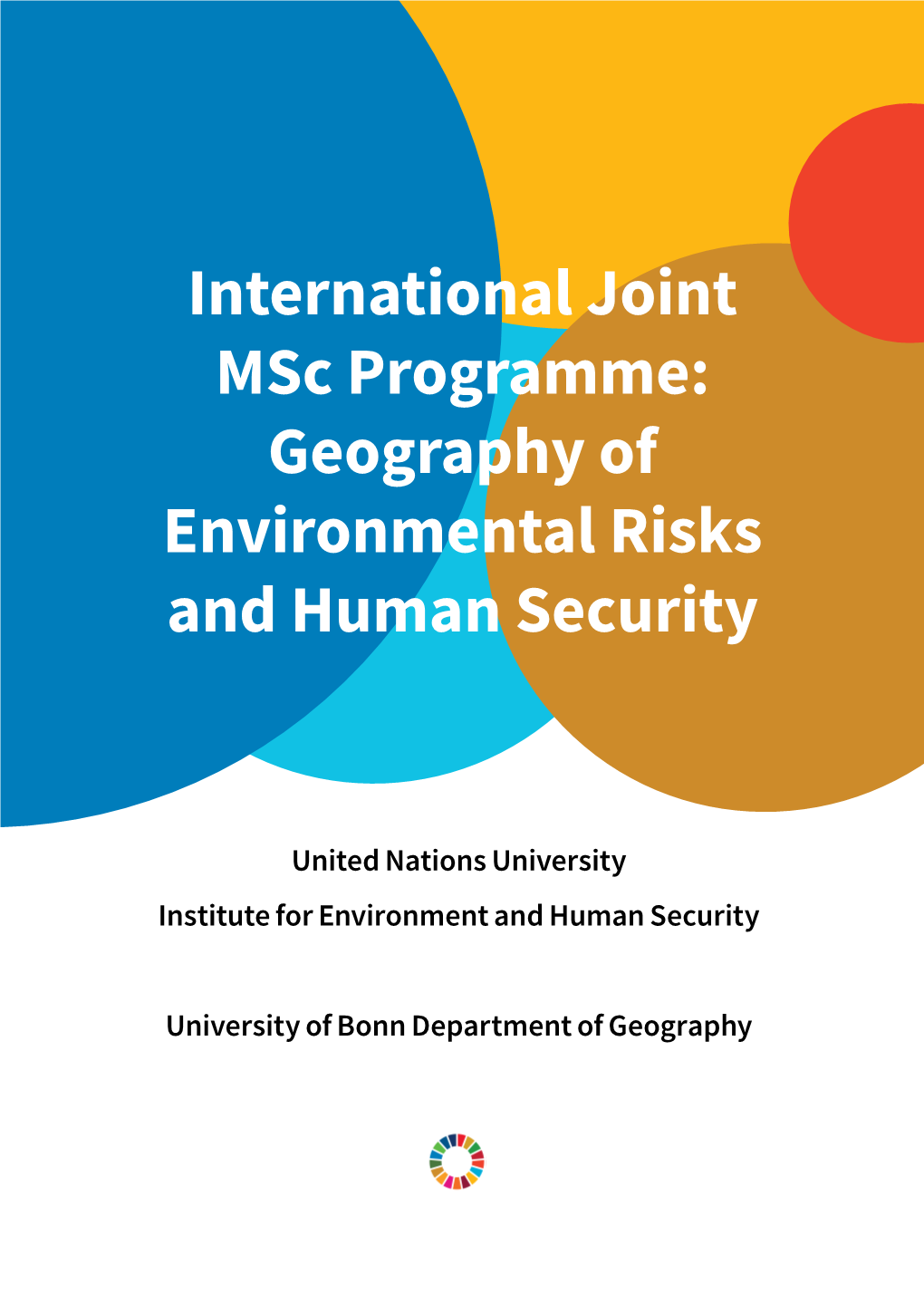 International Joint Msc Programme: Geography of Environmental Risks and Human Security