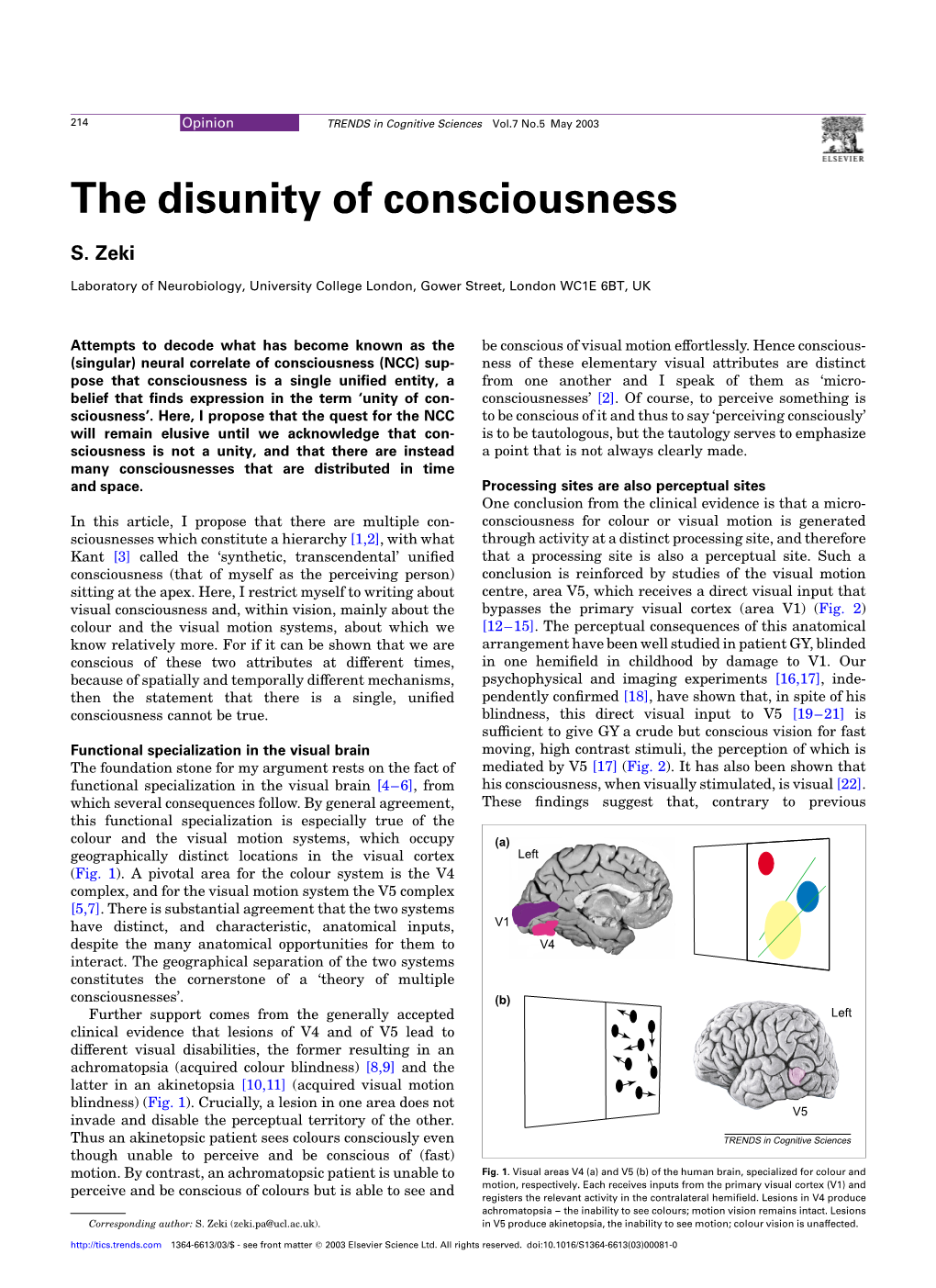 The Disunity of Consciousness