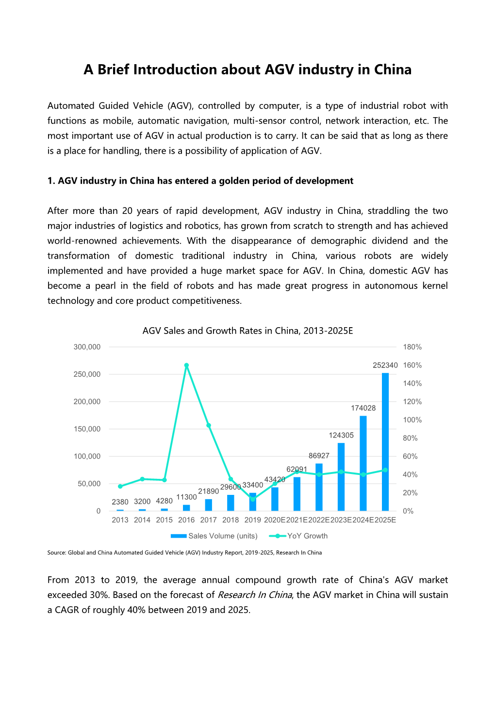 A Brief Introduction About AGV Industry in China