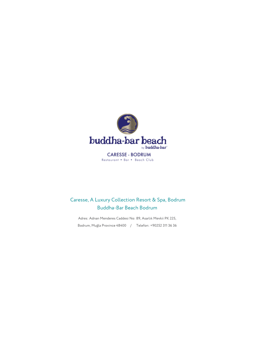 Buddha-Bar Beach Menu