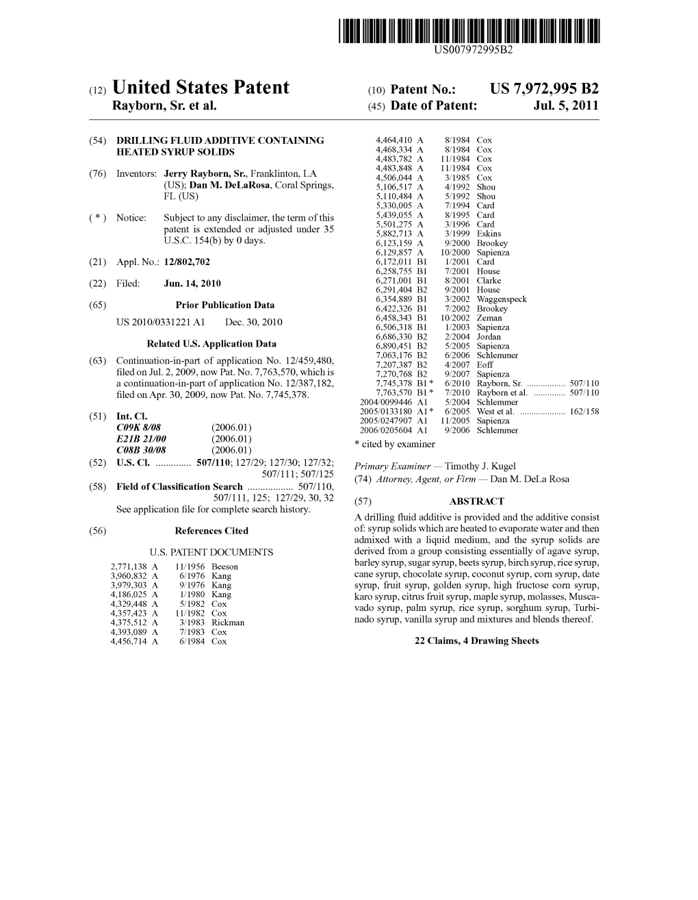 (12) United States Patent (10) Patent No.: US 7,972.995 B2 Rayborn, Sr