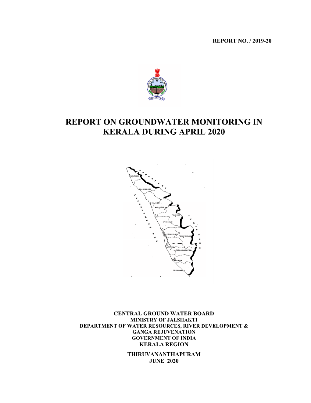 Groundwater Level Monitoring Report – April 2020