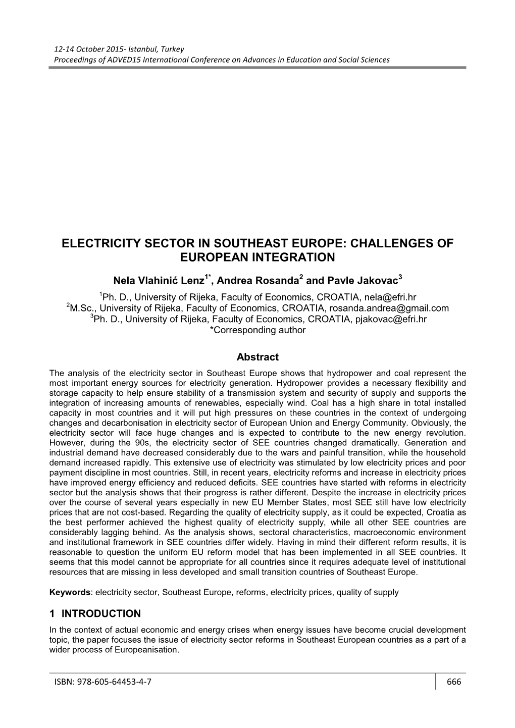 Electricity Sector in Southeast Europe: Challenges of European Integration