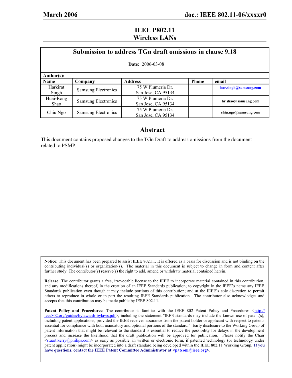 IEEE P802.11 Wireless Lans s87