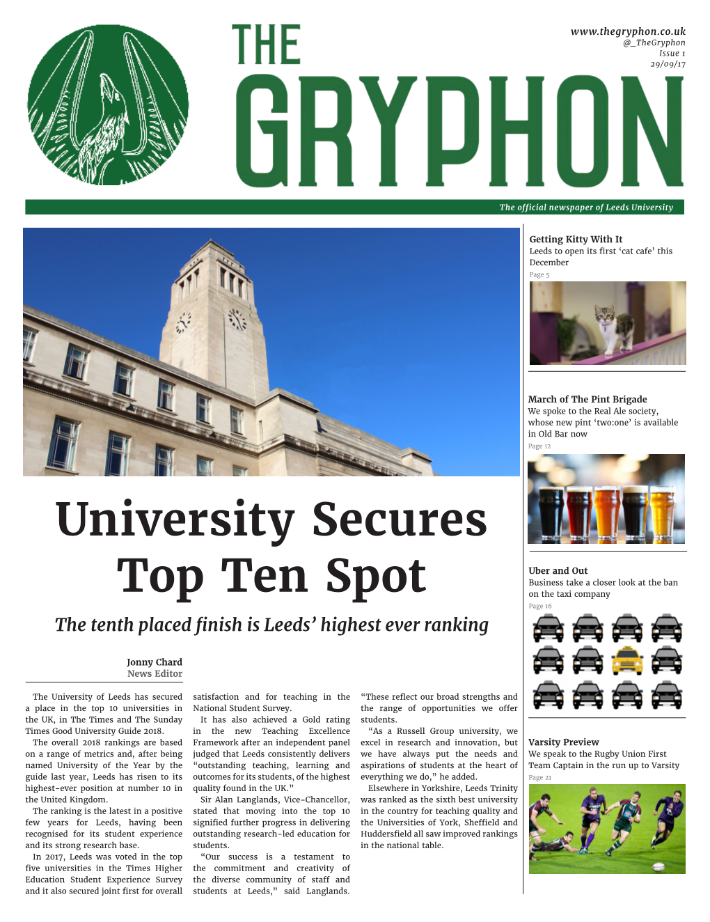 University Secures Top Ten Spot